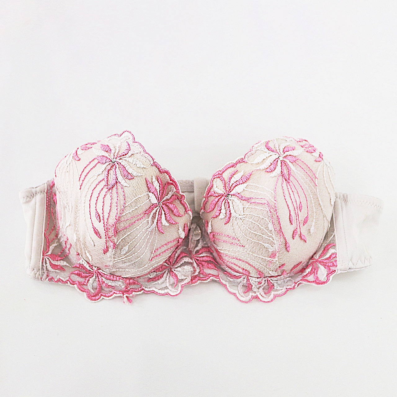 bra, pink, white